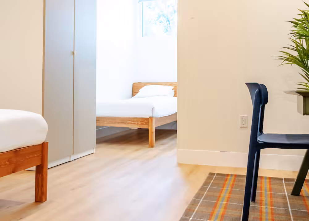 Private resident bedroom with natural light